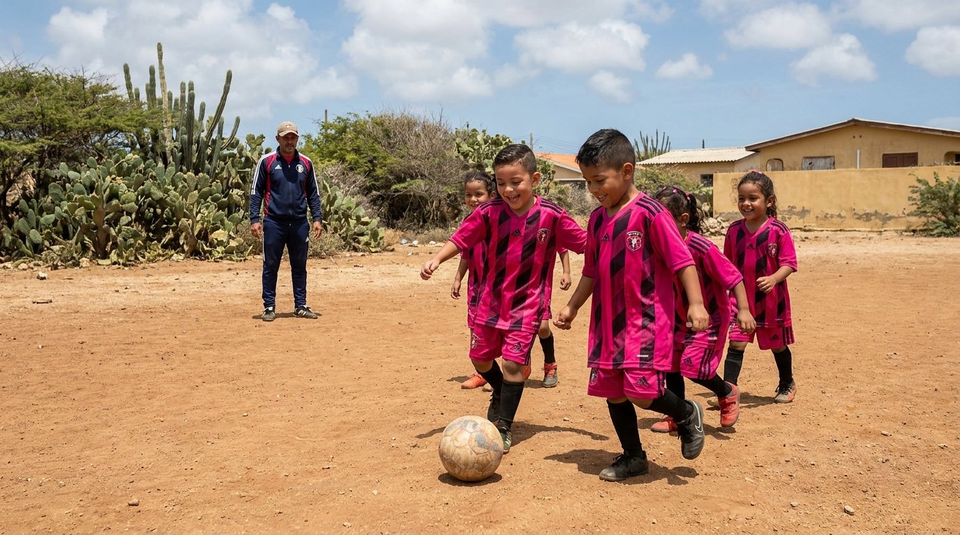 RCS U5 players at a training session in Savaneta
