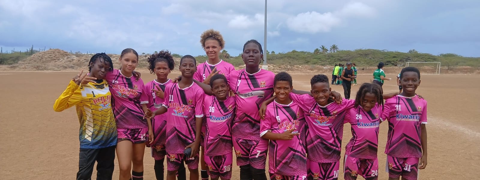 The Racing Club Savaneta squad at the Savaneta ground